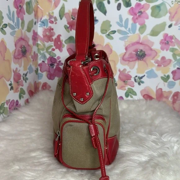 💯Authentic PRADA Jacquard Logo Hobo Corda Rosso🍀